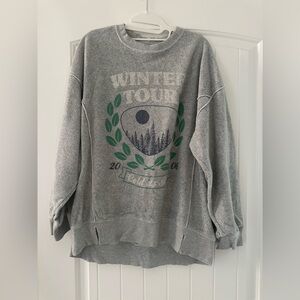 Aerie Gray and Green Winter Tour Sweater